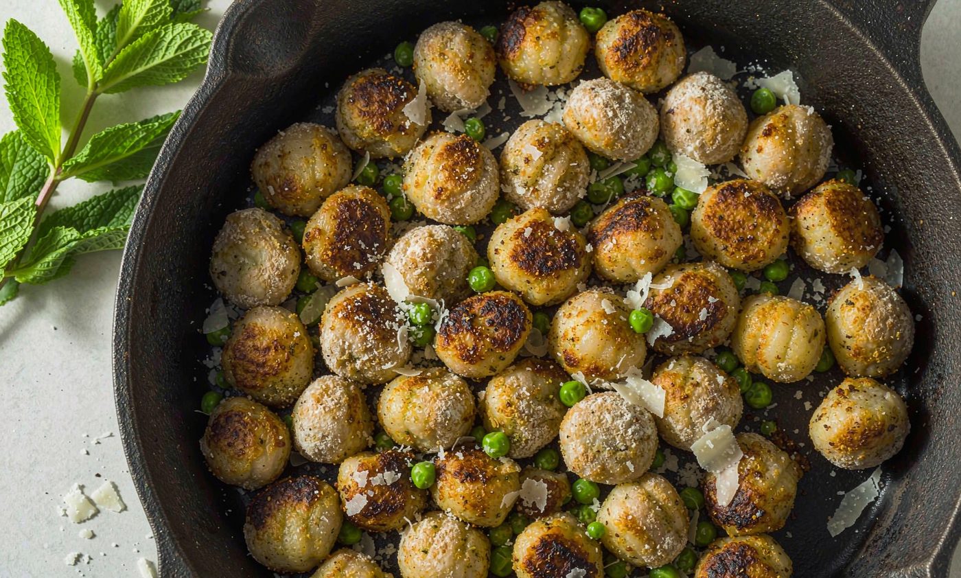 Crispy Gnocchi with Peas